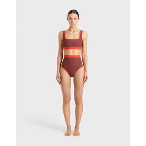 BONDI BORN Women's Purple Orange Jayde Bikini Top Size XS